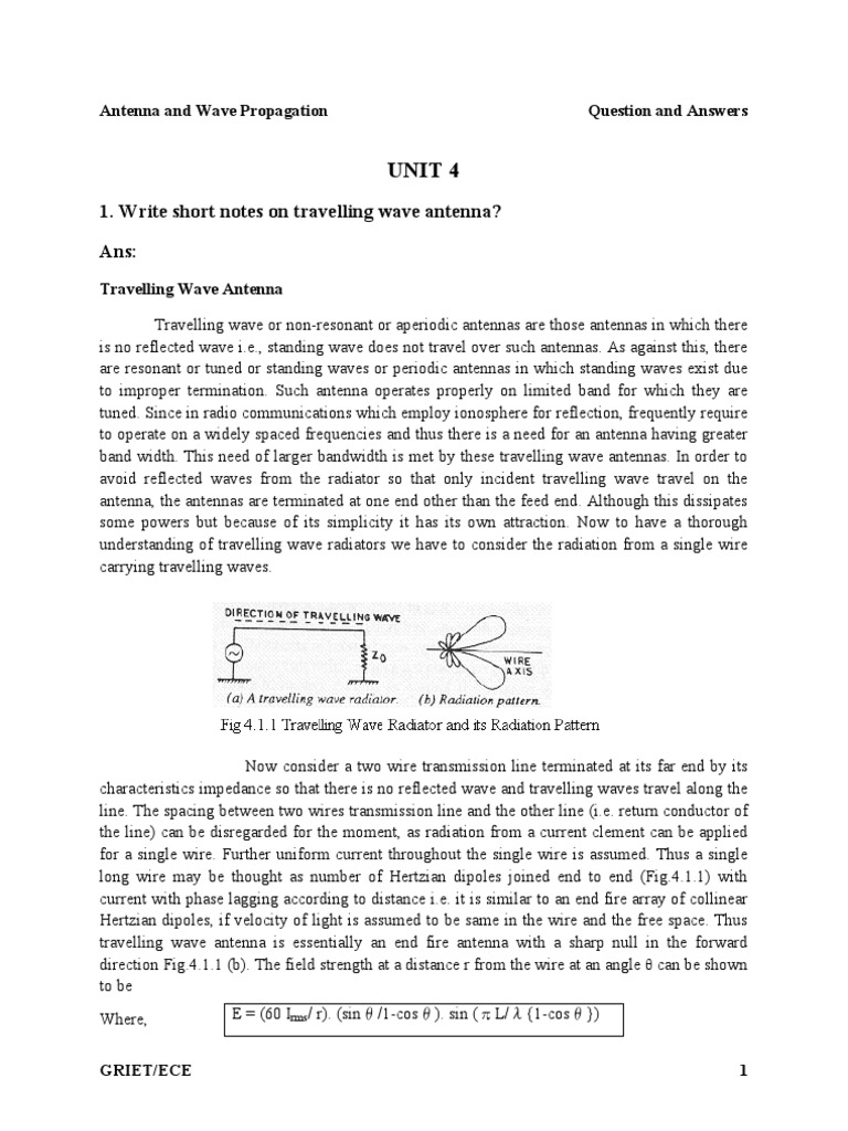 Antennas Imp Questions and Answers PDF Antenna (Radio) Wavelength