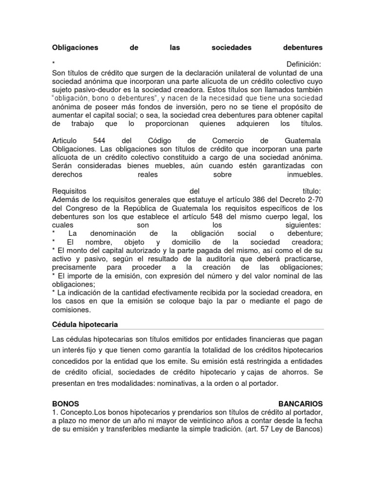 Obligaciones de las sociedades debentures.docx 