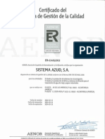 Certificado del Sistema de Gestión de Calidad AENOR
