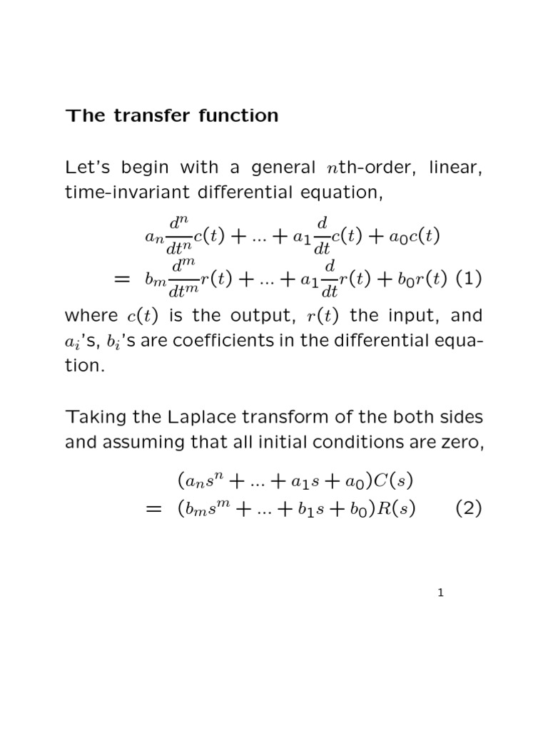 The Transfer Function PDF | PDF | Telecommunications Engineering ...