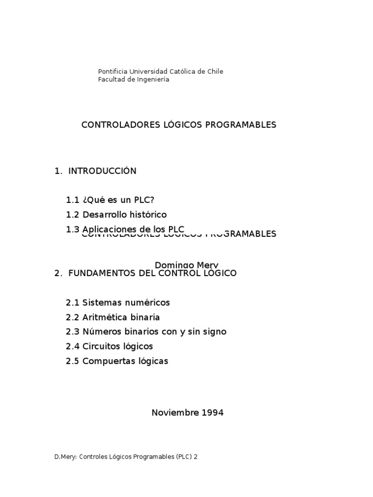 Curso Plc Pdf Controlador Lógico Programable Puerta Lógica