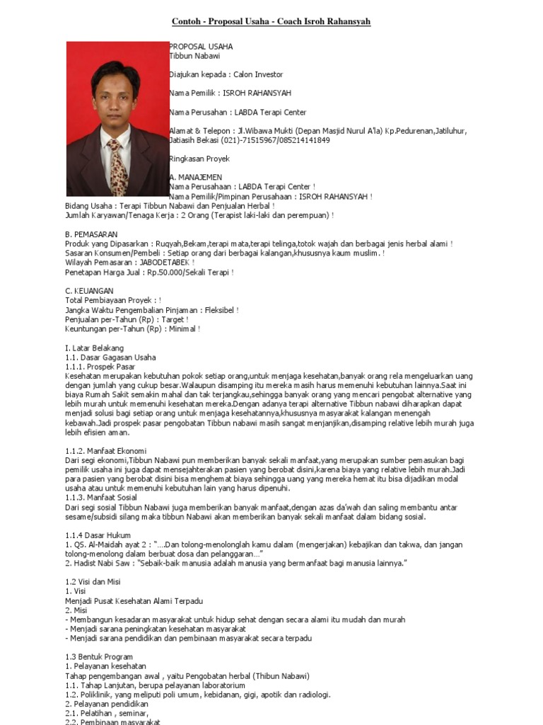 Contoh Proposal Usaha