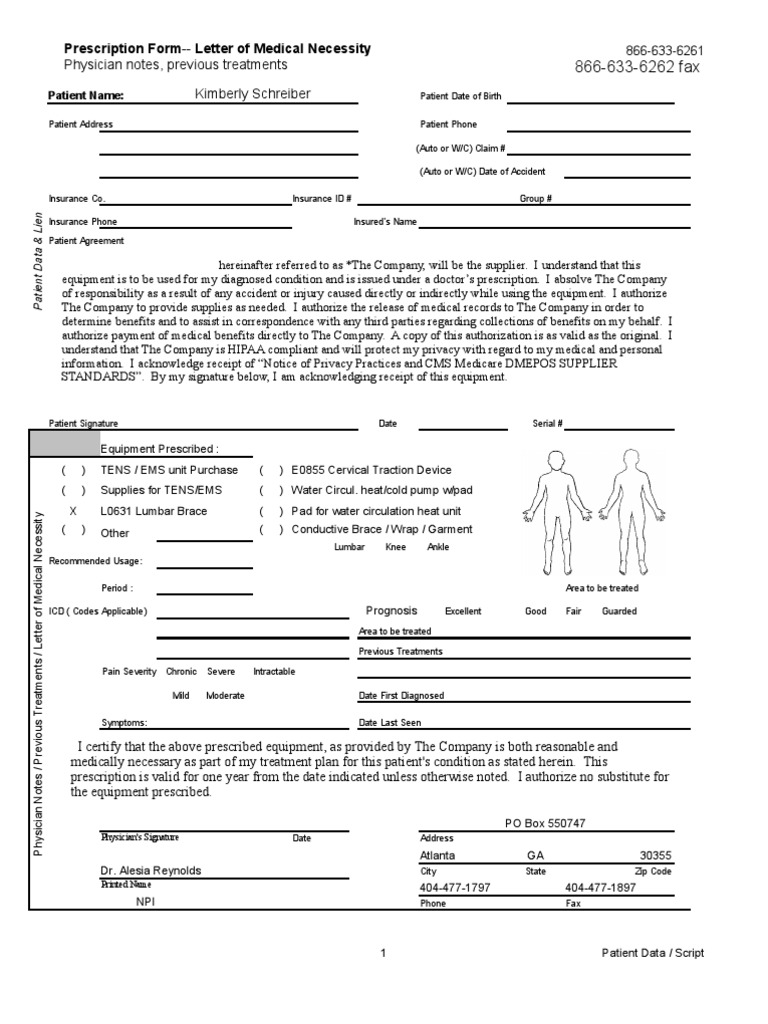 Schreiber Lumbar Brace Medical Prescription Health Insurance