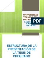 Estructura de La Presentación de La Tesis de Pregrado - Universidad Técnica de Machala