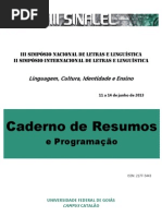  III SINALEL, Caderno de Resumos