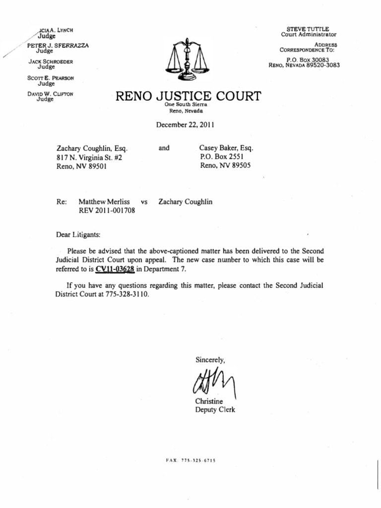 Reno Justice Court PE'rER Rrazza PDF Eviction Government Institutions