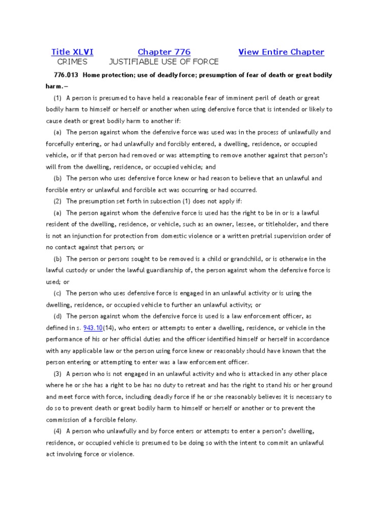Florida's Stand Your Ground law details