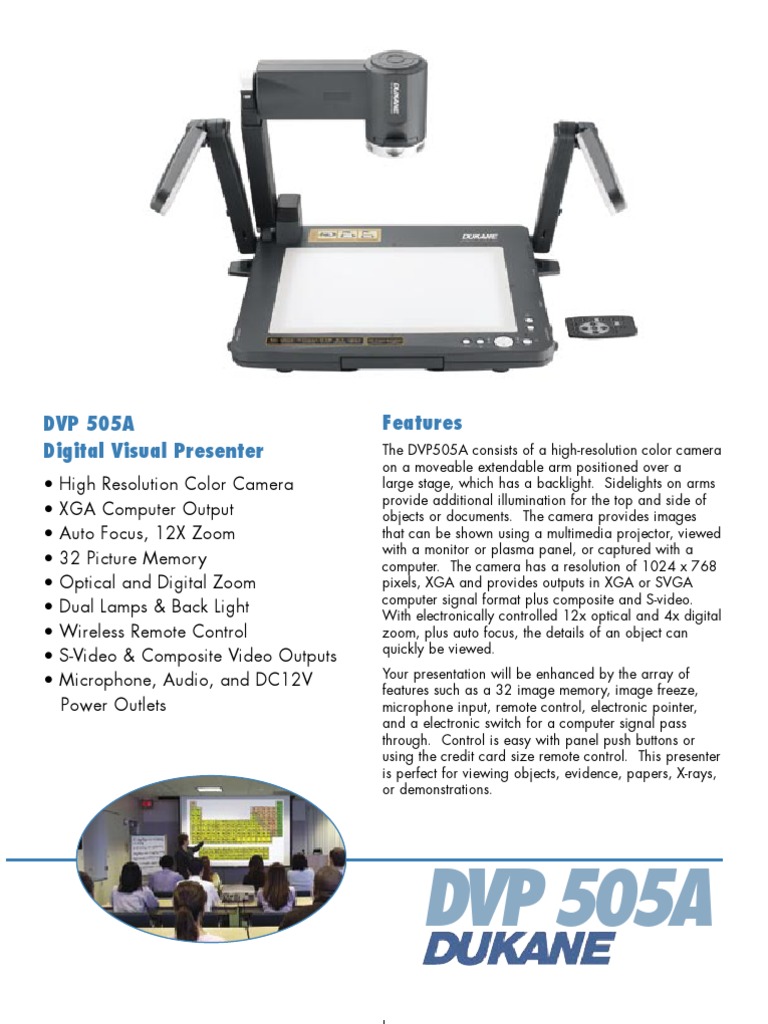 Dukane DVP 505A Visual Presenter PDF Camera Video