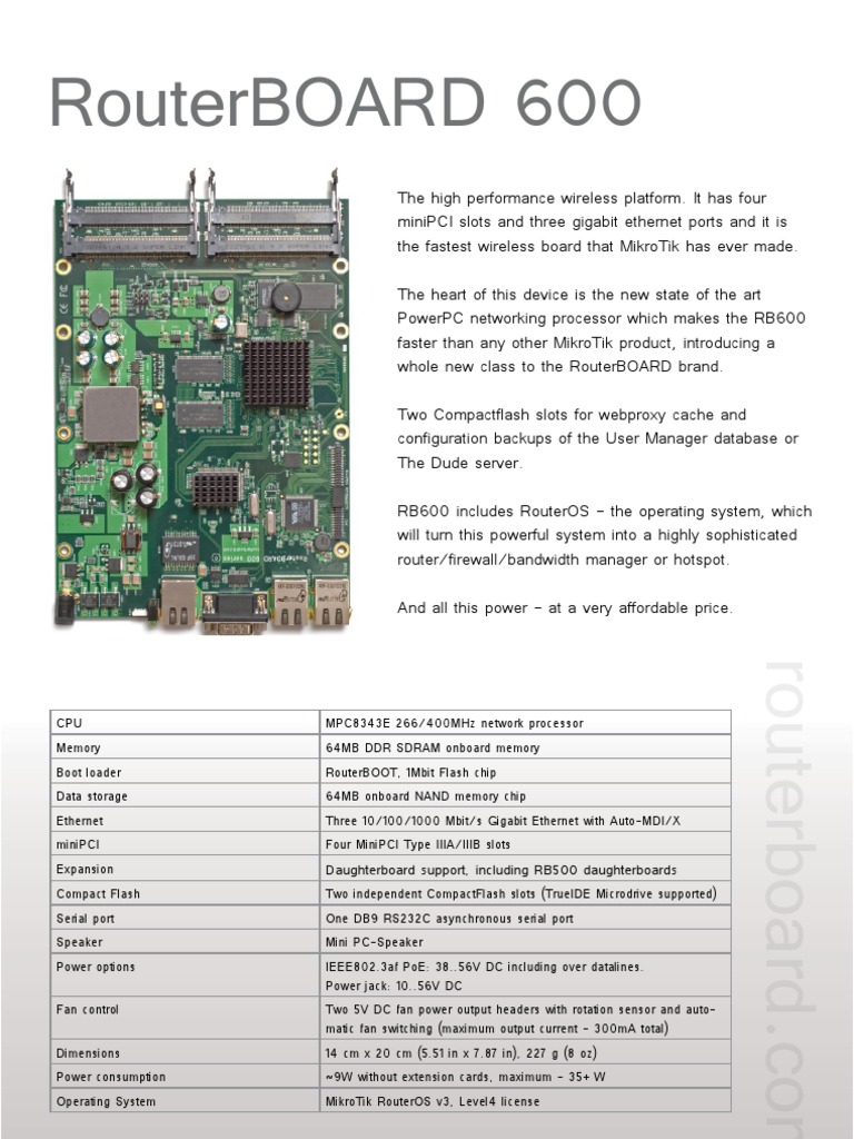 MikroTik RouterBOARD 600 Overview | PDF
