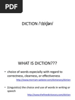 DICTION & Characters Draft