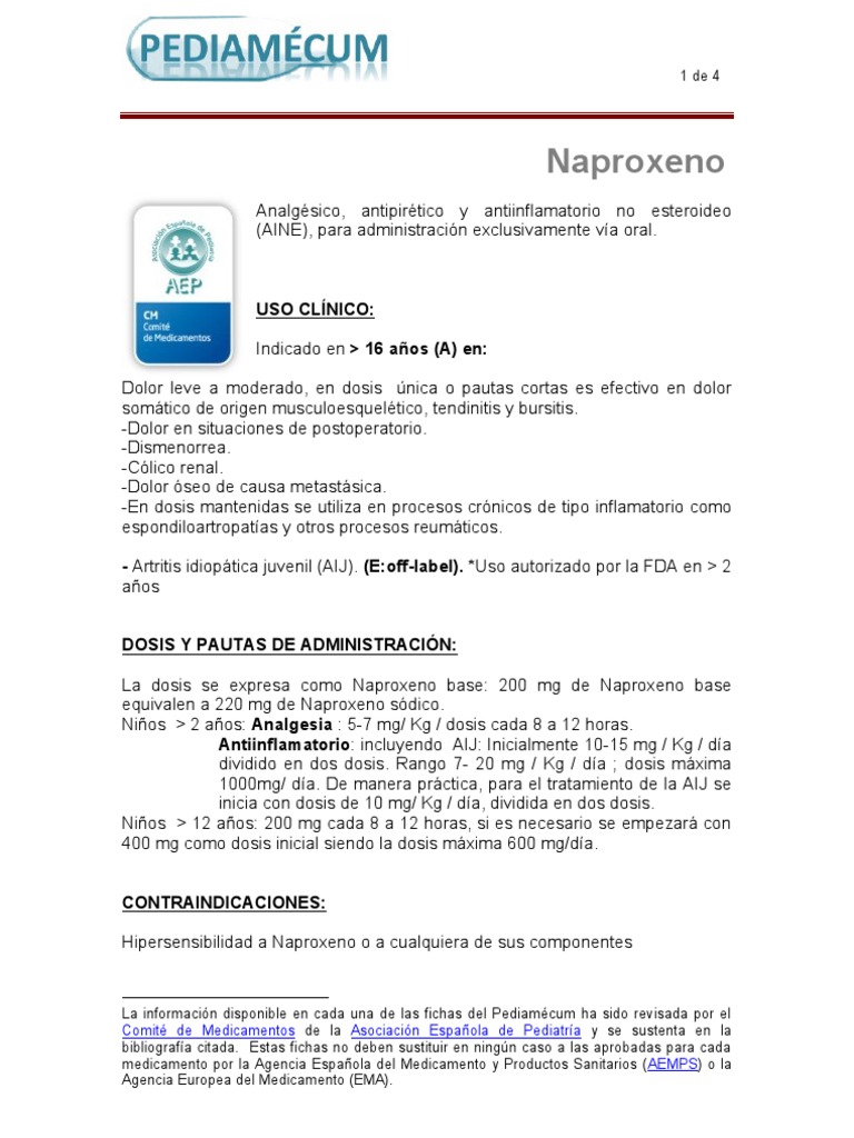 Naproxen o | PDF | Droga anti-inflamatoria libre de esteroides ...