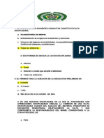 Examen Derecho Disciplinario