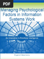 Managing Psychological Factors in Information Systems Work An Orientation To Emotional Intelligence - Eugene Kaluzniacky