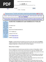 Same Sex Marriage and Marriage in Islam