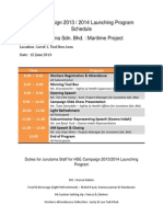 HSE Campaign 2013 / 2014 Launching Program Schedule Jurutama Sdn. BHD.: Maritime Project