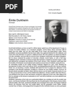 Émile Durkheim: Dela Cruz, Ericca B. Society and Culture 201112429 / 3:30-5:00 TTH Prof. Crisanto Regadio