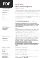 Quality Assurance CV Template