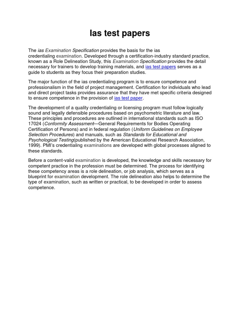 Ias Test Papers | PDF | Competence (Human Resources) | Test (Assessment)