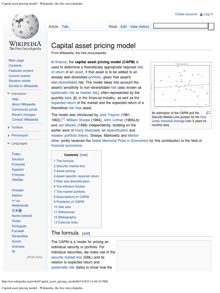Capital Asset Pricing Model III | PDF | Capital Asset Pricing Model ...