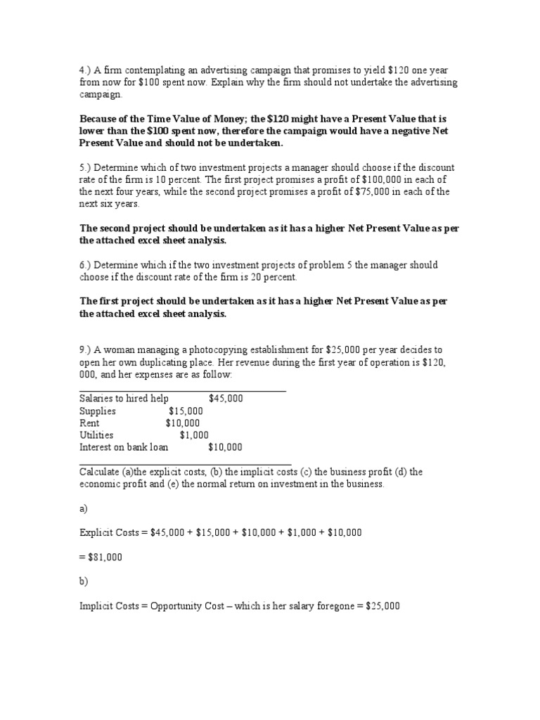 Time Value of Money Problems PDF