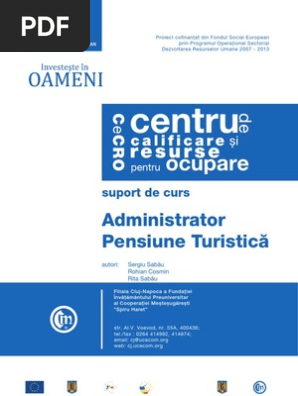 Curs Administrator Pensiune Turistica