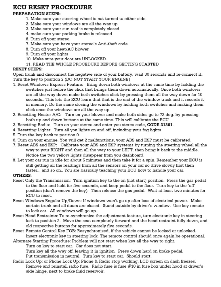 FOUND IT ECU RESET PROCEDURE visual data 2