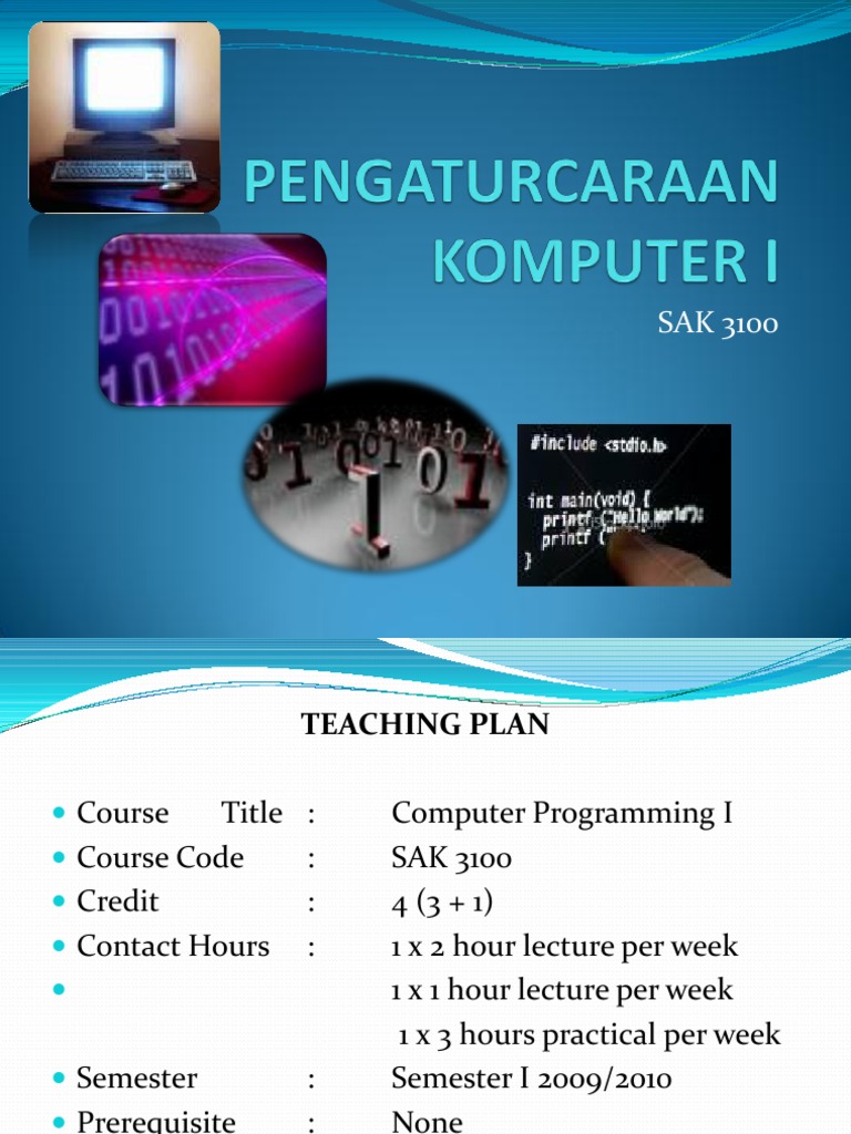 Computer Programming I Course Overview | PDF | Parameter (Computer ...