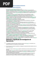 Definición y Significado de Investigación de Operaciones