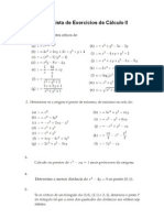 Oitava Lista de Exercicios de Calculo II