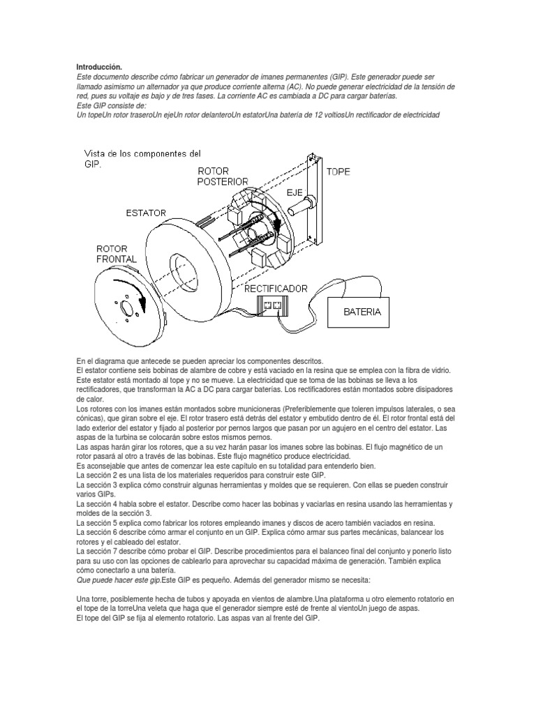 Generador Trifasico Con Imanes | PDF | Batería (electricidad) | eléctrica