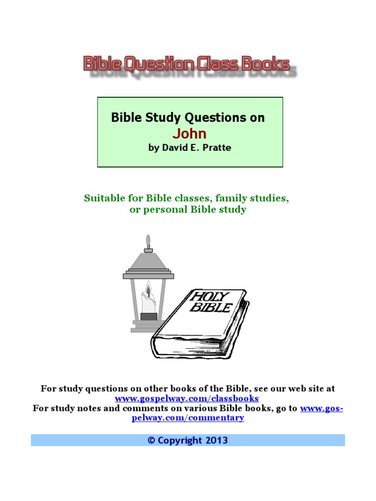 David E. Pratte - Bible Study Questions On John | PDF | John The ...