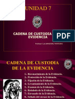 UNIDAD N° 11 CADENA DE CUSTODIA