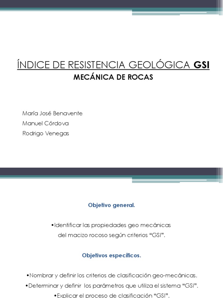 Clasificación GSI en Mecánica de Rocas | PDF