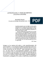 Antropología y Crisis Del Sentido Algunos Apuntes