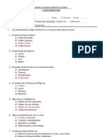 Cuarta Evaluación de Lectura