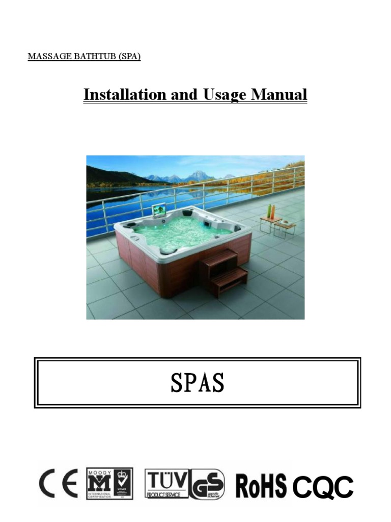 Massage Bathtub Installation Manual | PDF | Thermostat | Insulator