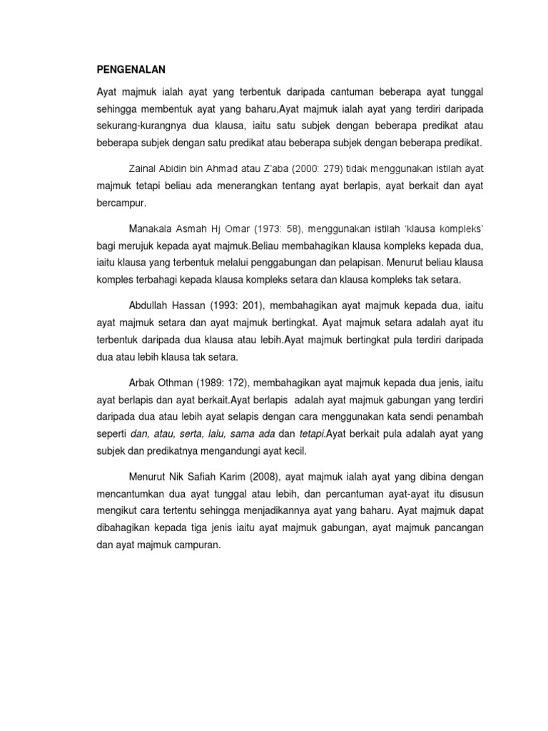 Pengenalan Ayat Majmuk