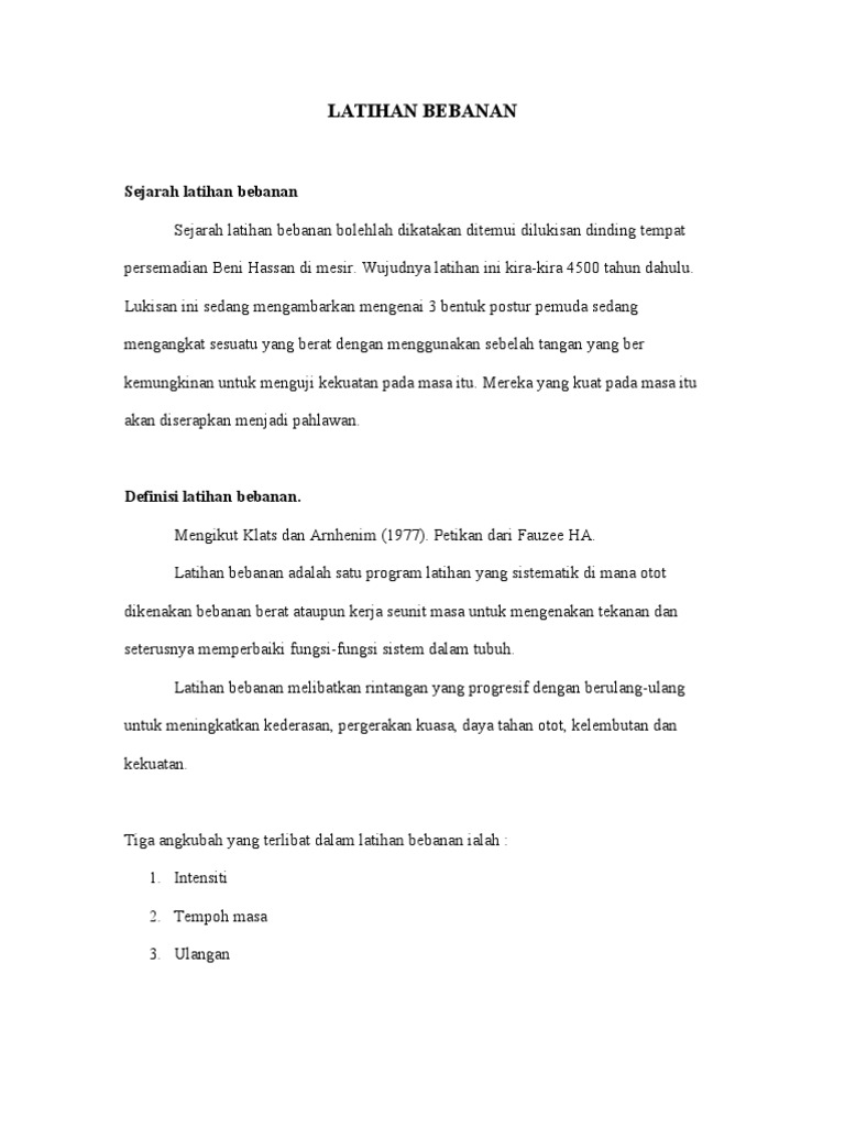 Latihan Bebanan Pdf