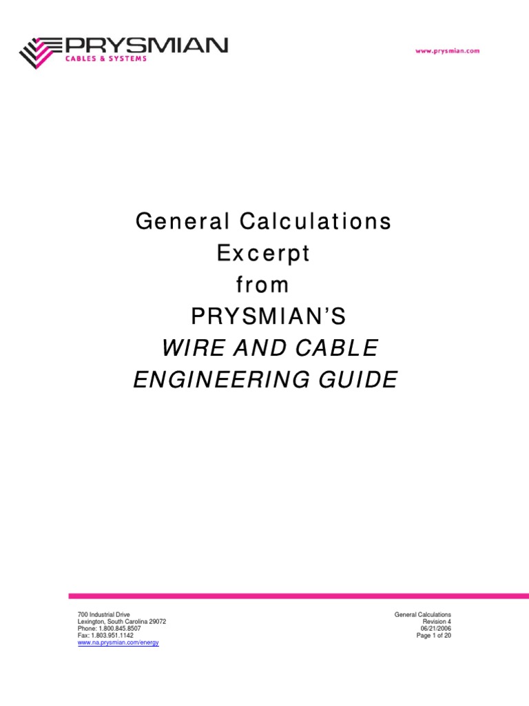 Cable Sizing and Voltage Calculations | PDF | Insulator (Electricity ...