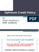 WCM Optimum Credit Policy