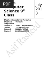 Notes On 9th Computer Science by Asif Rasheed