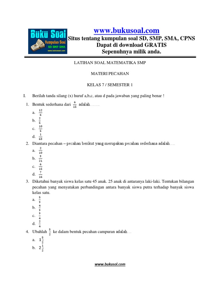 Soal Soal Kemampuan Representasi Matematis Materi Ola Bilangan Smp