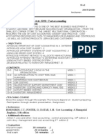 Acte 2301: Cost Accounting: Course Description