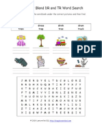 Consonant Blends DR and TR Word Search Activity