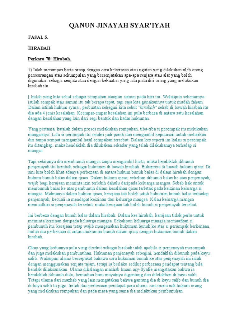 Qanun Jinayah Syir Iyah Pdf