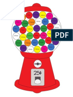 Gumball Machine Printable: Words & Color