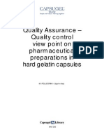 Quality Assurance Quality Control View Point On Pharmaceutical Preparations in Hard Gelatin Capsules