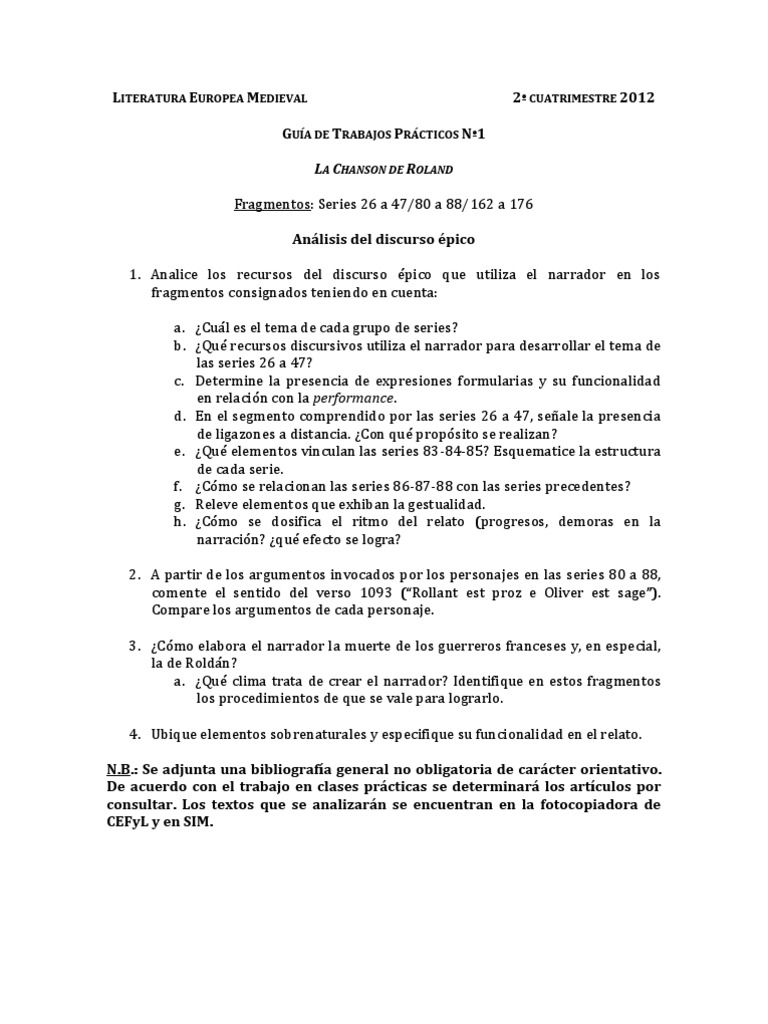Chanson De Roland Testo Originale Pdf
