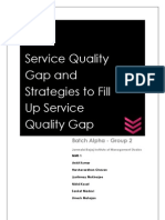 Service Quality Gap and Strategies To Fill Up Service Quality Gap