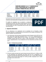 Analisis de La Gerencia Volcan 2011-2012